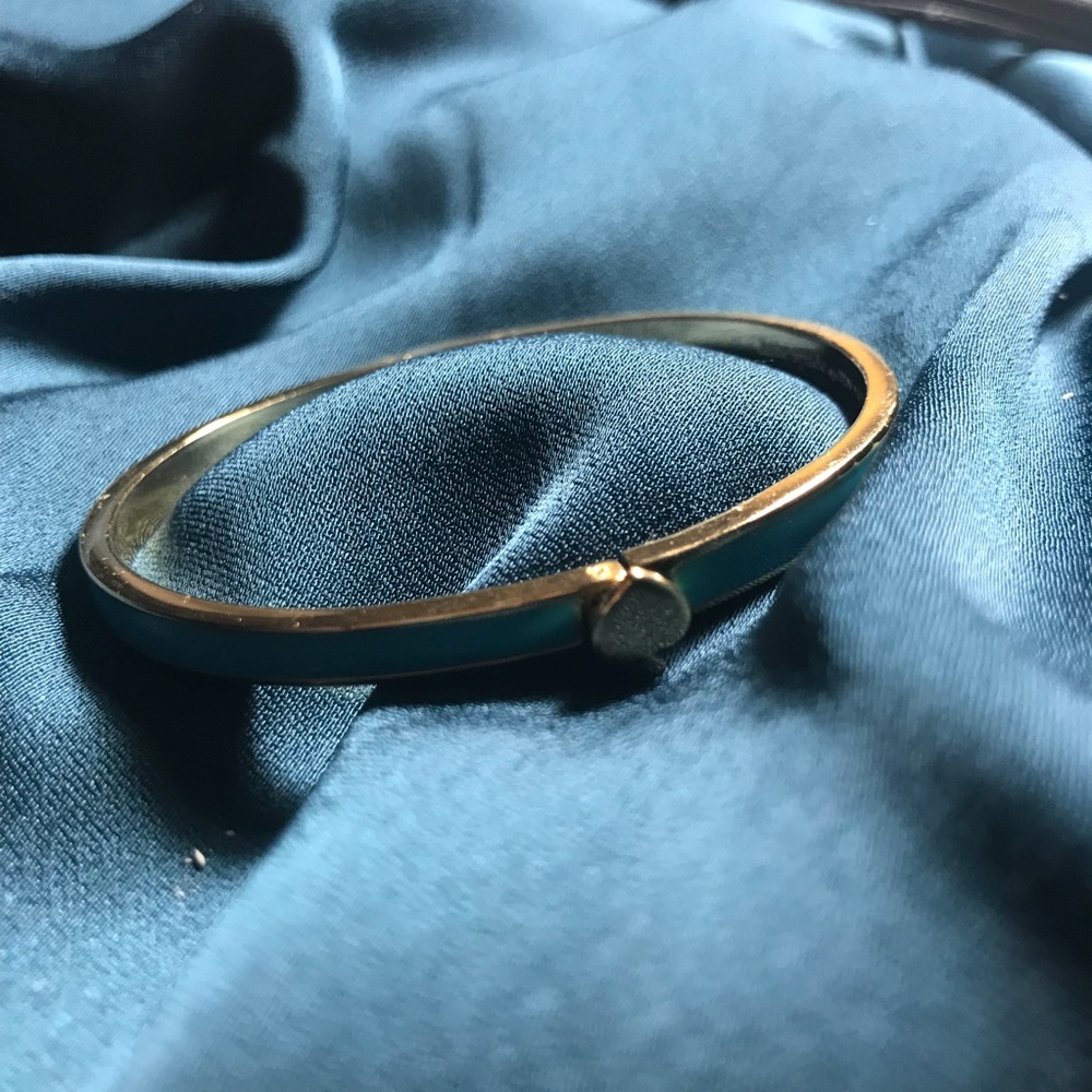Kate Spade thin hinge spade bangle bright blue - Picture 3 of 8